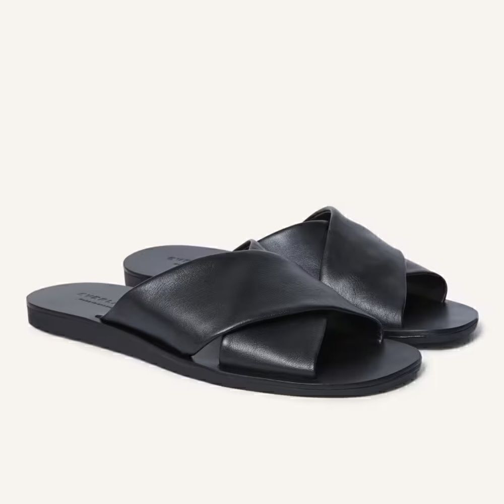 NEW Everlane The Day Crossover Sandal in Black leather